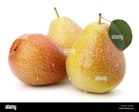 Pear fruits isolated on white background Stock Photo - Alamy