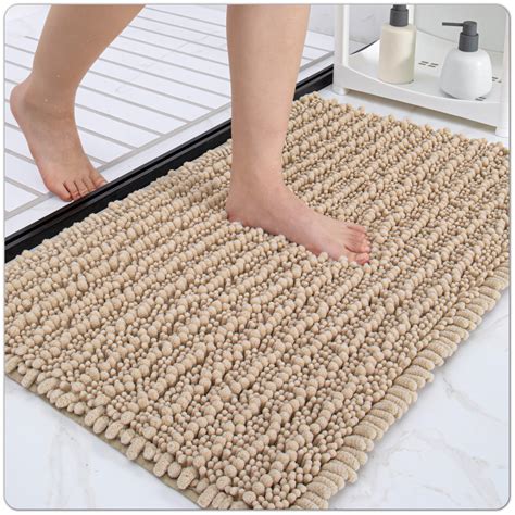 NEWEEN Chenille Bathroom Rugs Soft Non-Slip Super Water Absorbing ...