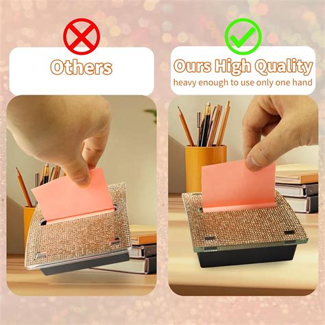 TRH-Rhinestone Self Sticky Note Holder Post it Note Dispenser Pop-Up ...