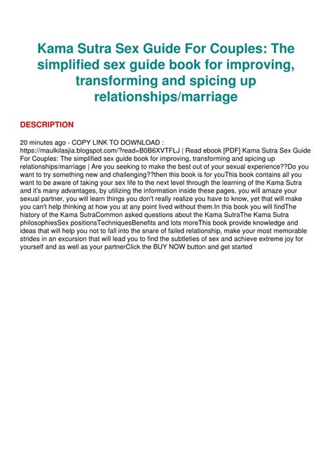 PPT - DOWNLOAD [PDF] Kama Sutra Sex Guide For Couples: The simplified ...