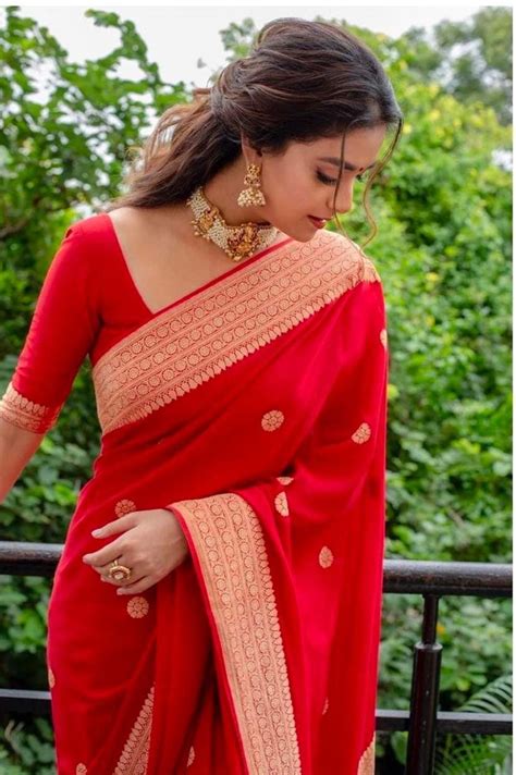 Kanchipuram Silk Red Color Saree, Traditional Saree, Beautiful Saree ...