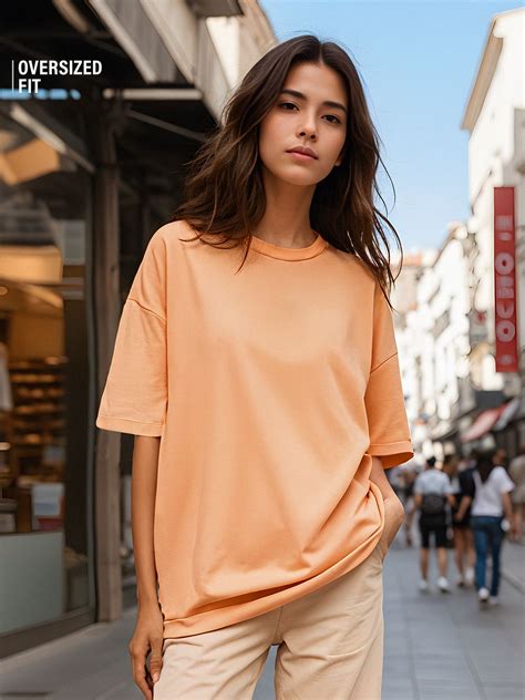Buy Solids: Fuzzy Peach Women Oversized T-Shirts online at The Souled ...
