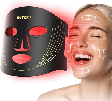 INTEO Red Light Therapy for Face, 3 Modes Portable Led Face Mask Light ...