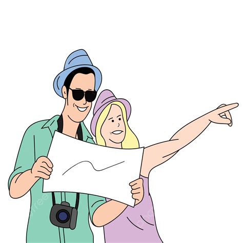 رجل وامرأة ينظران إلى الخريطة للسفر, يسافر, رجل, النساء PNG والمتجهات ...