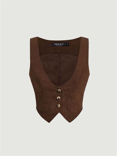 SHEIN Brasil | Brown vest women, Clothes, Brown vest outfit