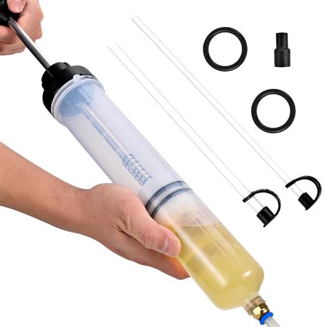200CC Automotive Fluid Extractor Pump, Premium Manual Extraction & Fill Pump with 2 Hoses, Oil ...