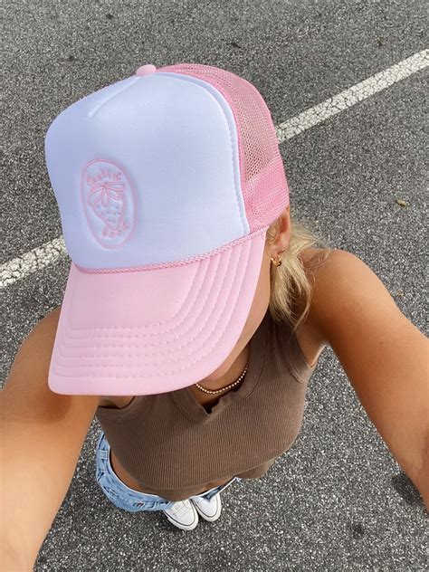 Pink Trucker Hat, Girl Trucker, Trucker Hats, Trucker Hat Outfit, Hat ...