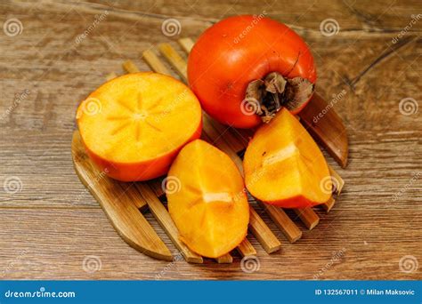 Ripe Persimmon Kaki Fruit or Japanese Apple Stock Image - Image of ...