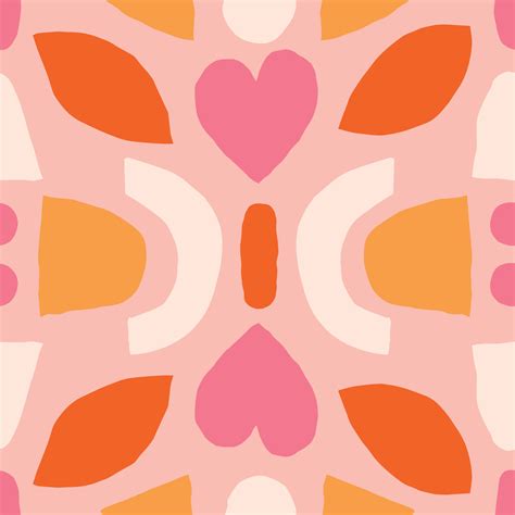 Cute seamless texture with symmetrical composition. Vector collage pattern with repeated ... - elements of composition