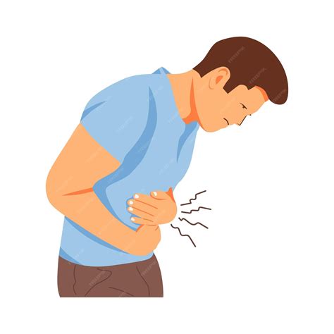 Premium Vector | Vector illustration of stomachache symptom person concept