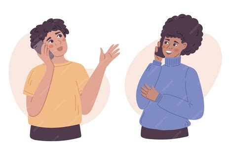 Free Vector | Hand drawn people talking on the phone illustration
