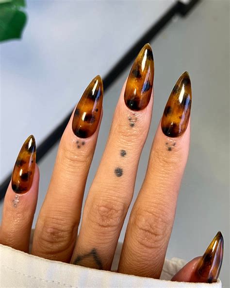 Tortoise Shell Design Custom Press Ons Autumn Nails TortieEtsy UK ...