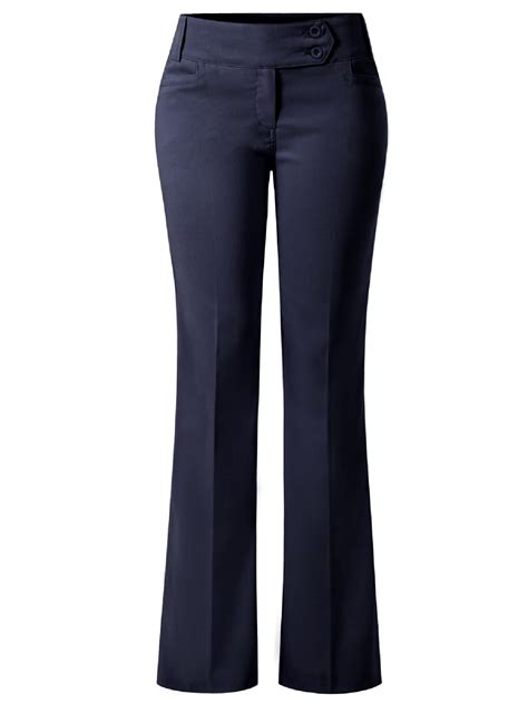 MixMatchy Women's Relaxed Boot-Cut Stretch Office Pants Trousers Slacks ...