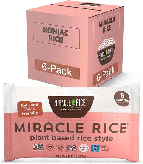 Amazon.com : Miracle Noodle Rice - Konjac Rice, Keto Rice, Plant-Based ...
