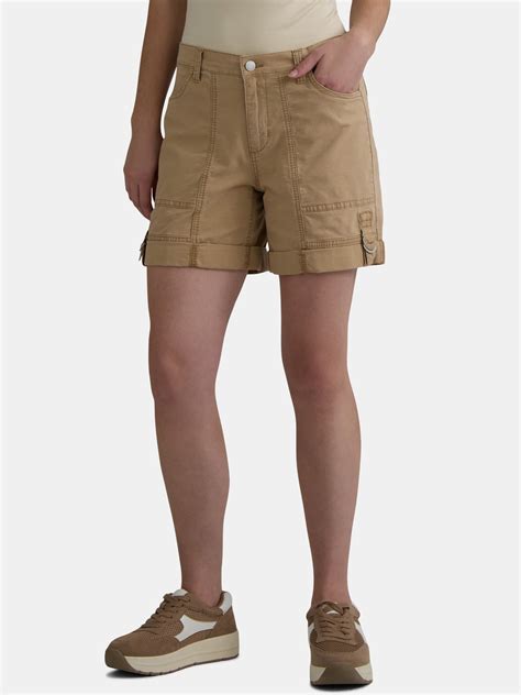 Time and Tru Women's and Women’s Plus Convertible Cargo Shorts, 6 ...