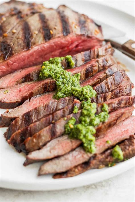Grilled Marinated Flank Steak (+ chimichurri) - The Wooden Skillet