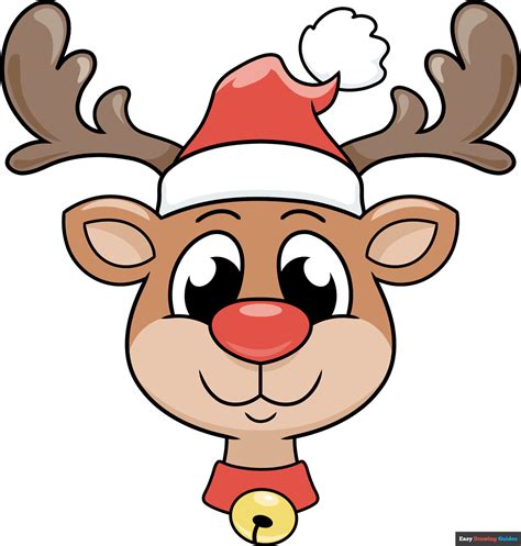 How to Draw a Reindeer Face - Really Easy Drawing Tutorial | Narices de ...