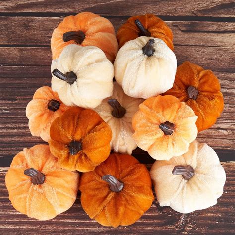 Amazon.com: Leinuosen 12 Pcs Fake Pumpkin Centerpiece for Table 6 Inch ...