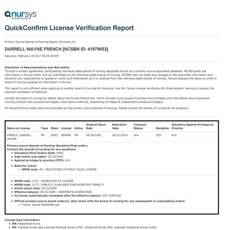 French Nursys-QuickConfirm-License-Verification-Report_2017_02_18 (1 ...