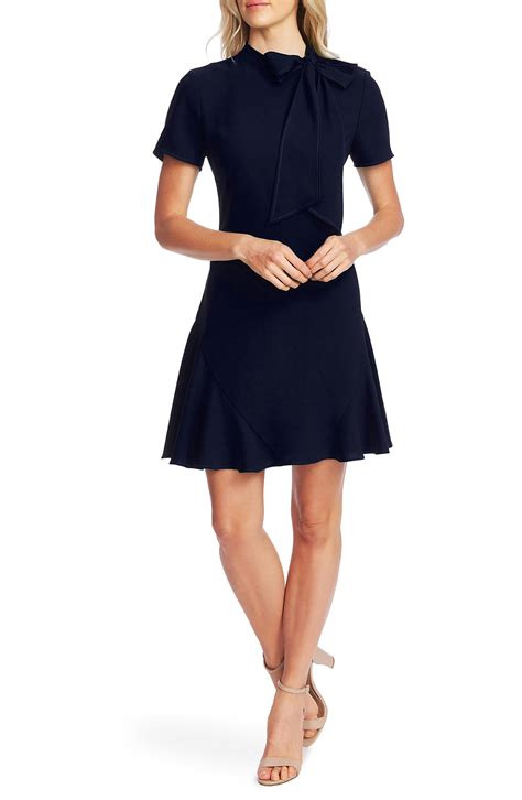CeCe Bow Neck Short Sleeve Dress | Nordstrom | Short sleeve dresses ...