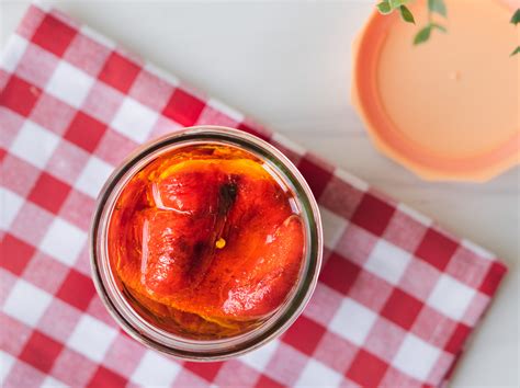 Homemade Roasted Red Peppers - White Blank Space