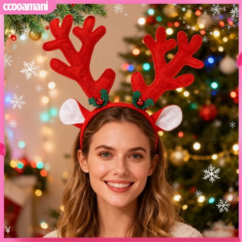 [cooamani] Festive Costume Headband Antler Headband Festive Reindeer ...