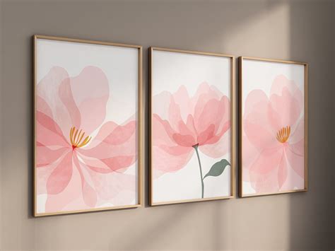 Pink Flower Wall Art - Pink Floral Art - Pink Floral Artwork ...