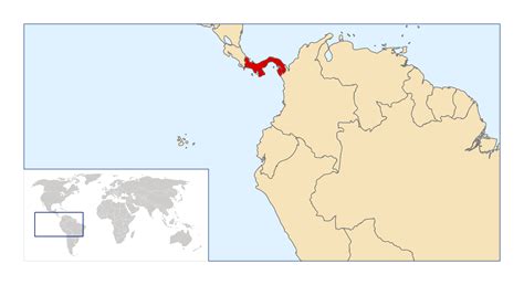 Large location map of Panama in Central America | Panama | North America | Mapsland | Maps of ...