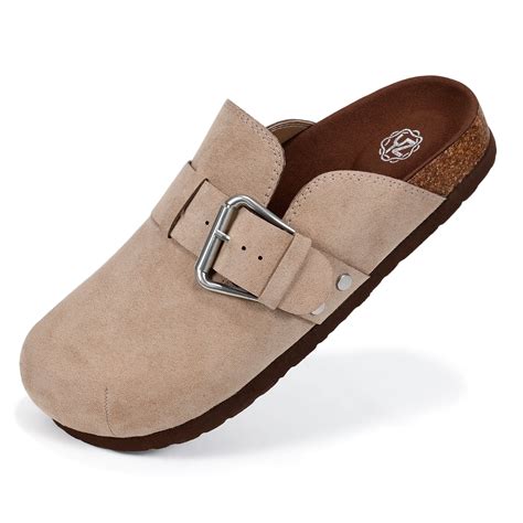 Yolanda Zula Women's Faux Suede Clogs Mules Adjustable Buckle Slip on ...