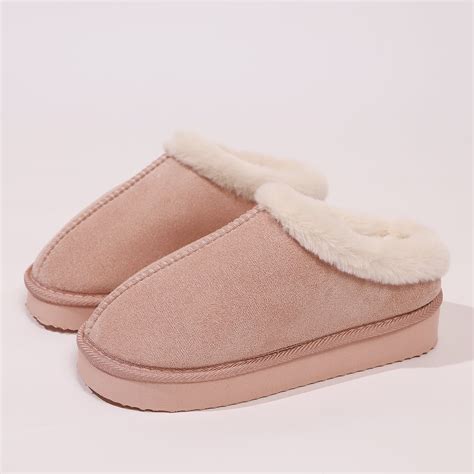 Women’s Faux Fur Lined Indoor Outdoor Slippers - Walmart.com