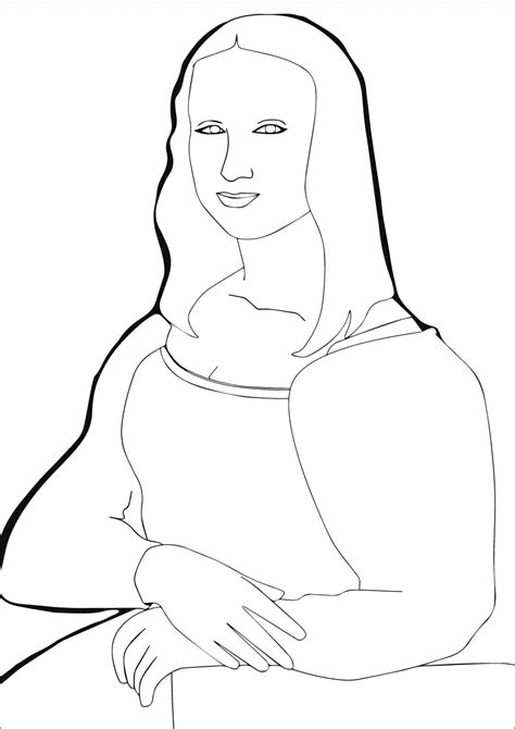 Mona Lisa by Leonardo da Vinci coloring page - Download, Print or Color ...