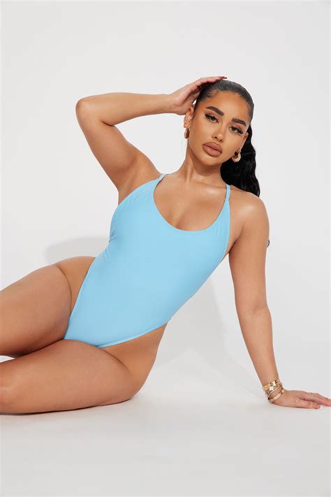 Shoreline Sunshine 1 Piece Swimsuit - Blue | Fashion Nova
