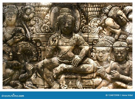 Detail Low Relief Sculpture in Stone in the Phuket Botanical Garden of ...