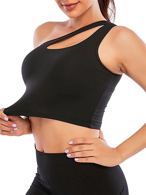 Women's One Shoulder Sports Bras Activewear Bra Yoga Bras Yoga Running ...