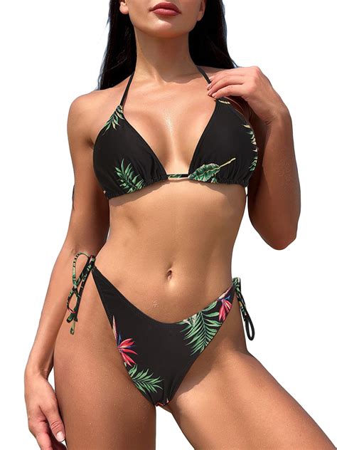 FEORJGP Women's Triangle Bikini Ladies Sexy Bodycon Swimsuits ...