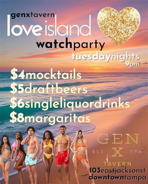 GenX Taverns Love Island Watch Party, 103 East Jackson Street, Tampa ...