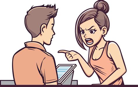 Female customer complaining to a store clerk, vector illustration, Unhappy angry customer ...
