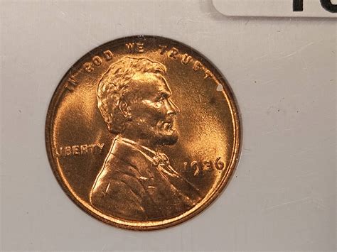 Gem! Ngc 1936 Wheat Cent In Mint State 66 Red Auction