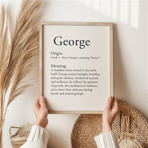 George Name Meaning Print - Greek Origin Definition Wall Art, Premium ...