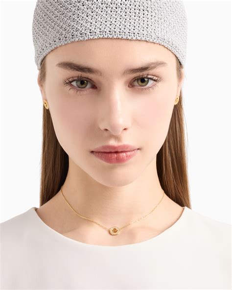 Gold-Tone Sterling Silver Station Necklace | Emporio Armani