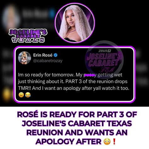 Joseline’s Cabaret Tea🍵⏰ | #Rosé is ready for part 3 of #JoselinesCabaretTexasReunion and wants ...