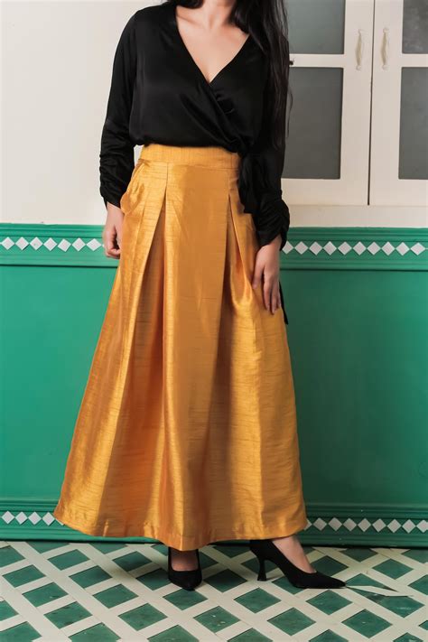 Raw Silk Skirt - Long Box-pleat With Pockets, Cotton Lined. - Etsy