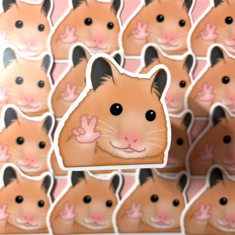 [WATERPROOF] Peace Sign Hamster Meme Vinyl Sticker Decal – Parasol Paper Co