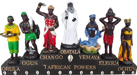 7 African Powers Statue 13 Inch Seven African Powers Estatua Orisha Statues Black Saints ...