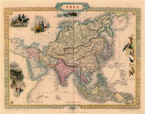 Old Map Of Asia With Countries