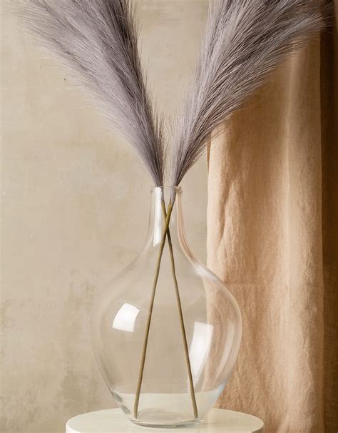 15" Tall, Large Glass Vase for Decor, Tall Floor Vase for Pampas Grass ...