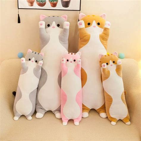 Plush Cat Cute Pillow at Glenn Barbee blog