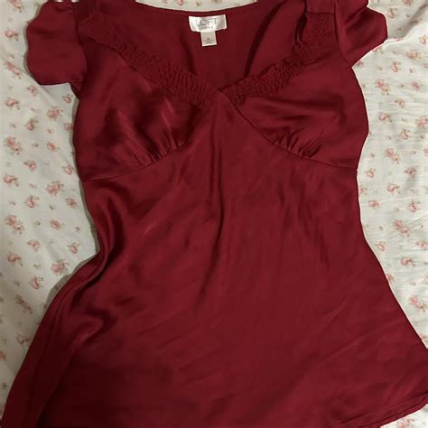 Ann Taylor Women's Red Blouse | Depop