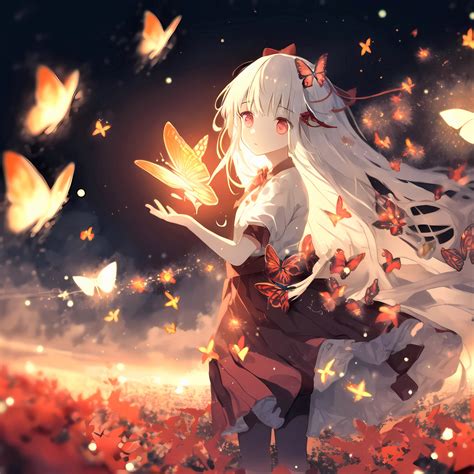 Anime girl Wallpaper 4K, Surreal, Butterflies, 5K