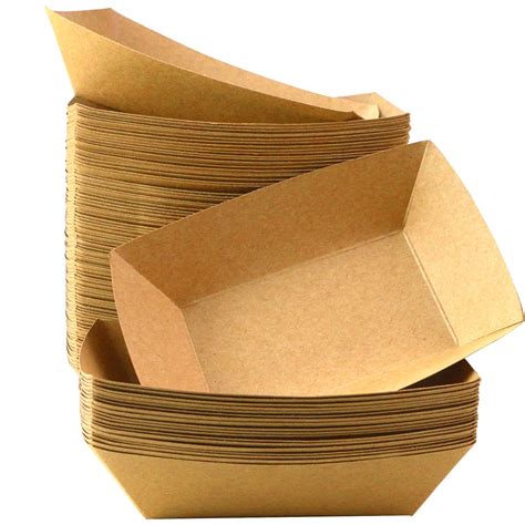 Buy Oomcu 100 Pack 2 lb Heavy Duty Disposable Kraft Brown Paper Food ...